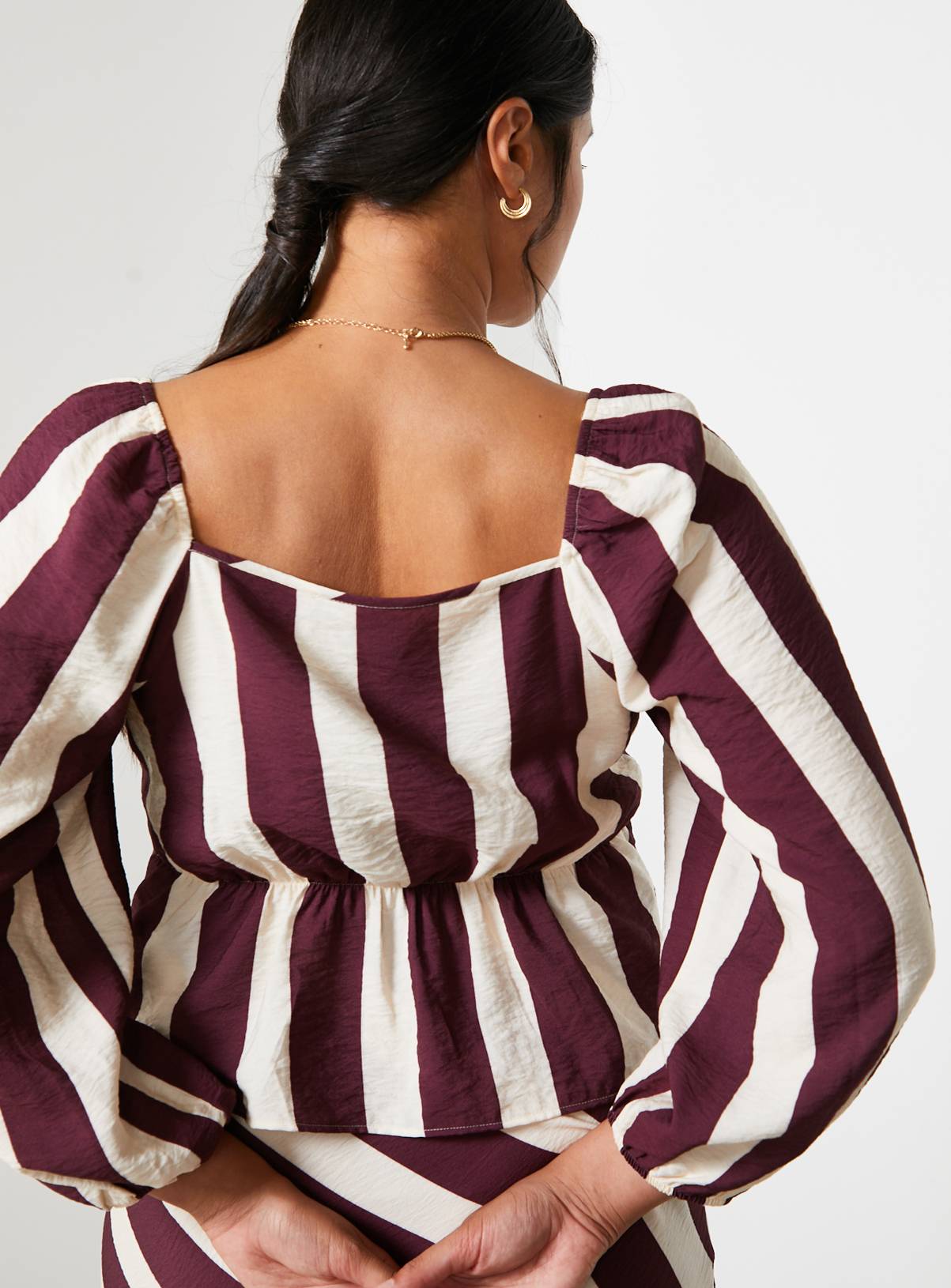 For All The Love Stripe Printed Twist Front Top 10 - Image 3
